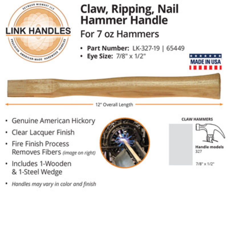 12in Claw Hammer Handle For 7 Oz Hammers