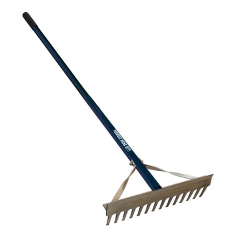 14in Mini Landscape Rake, 60in Aluminum Handle