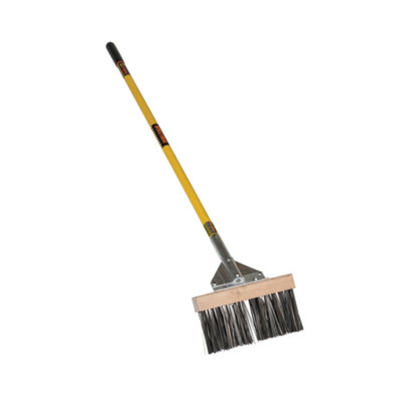 12in Flat Steel Wire Broom, 60in Yellow Fiberglass Handle