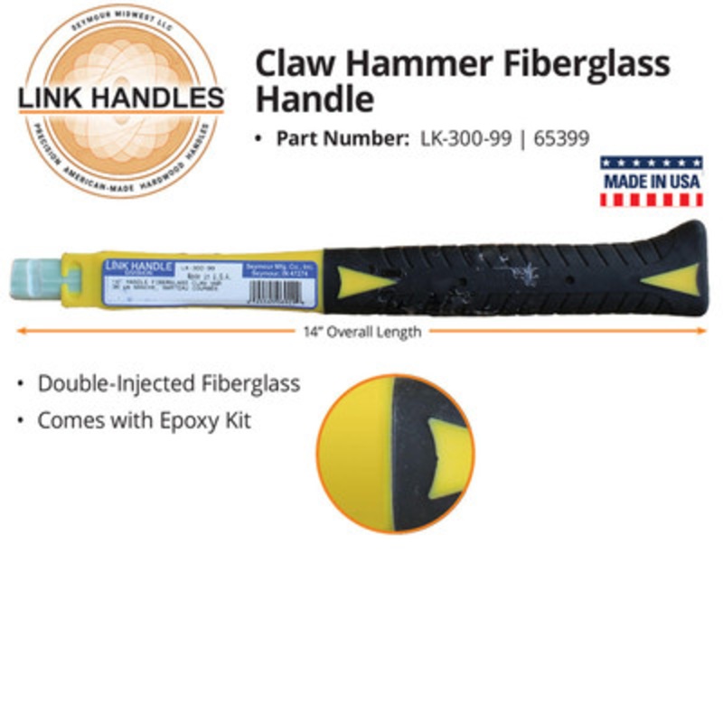 14in Claw Hammer Fiberglass Handle With Epoxy