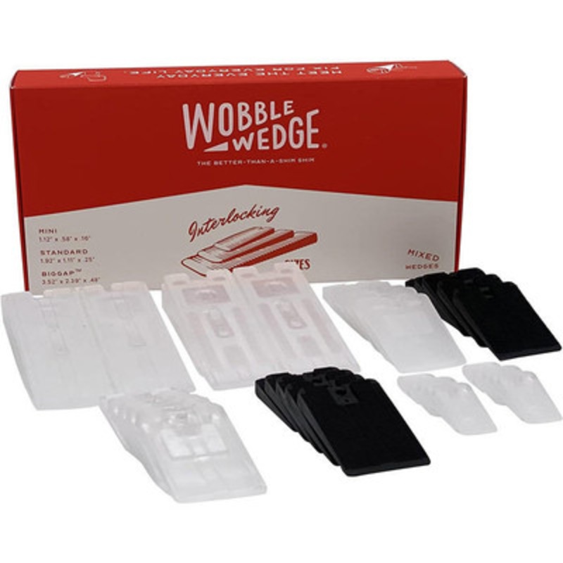 Wobble Wedges 9530, ShopShim/Variety Kit Plastic Shims  Std, Mini, BigGap Mix (Case of 444)