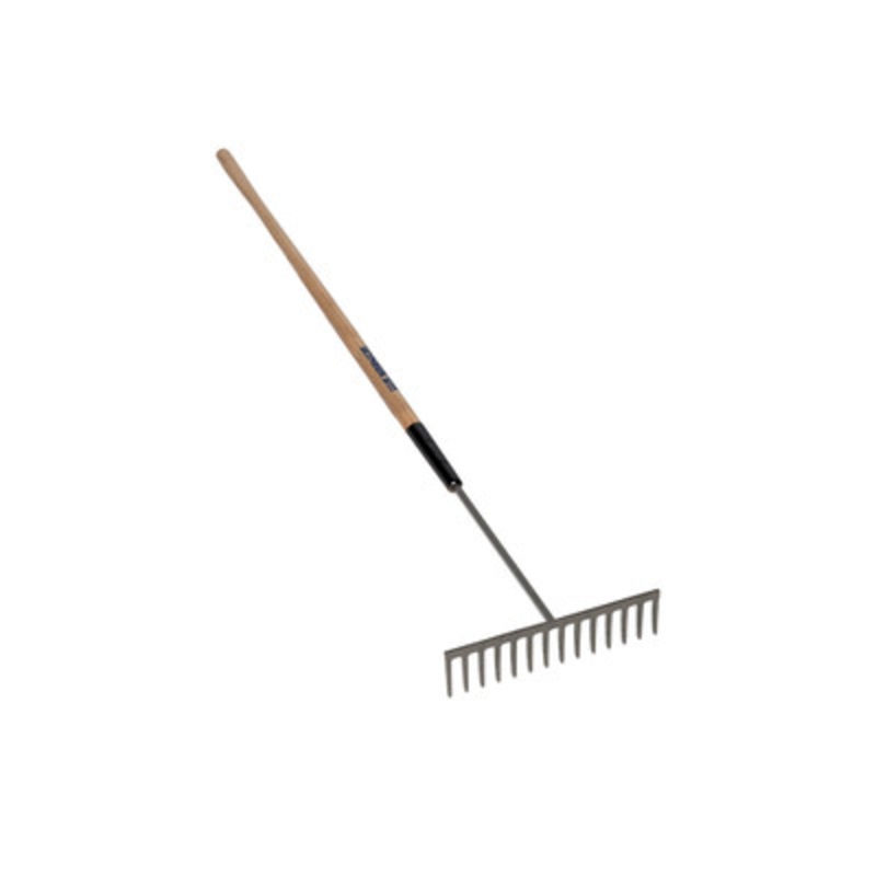 14 Tine Forged Steel Asphalt Rake, 60in Hardwood Handle