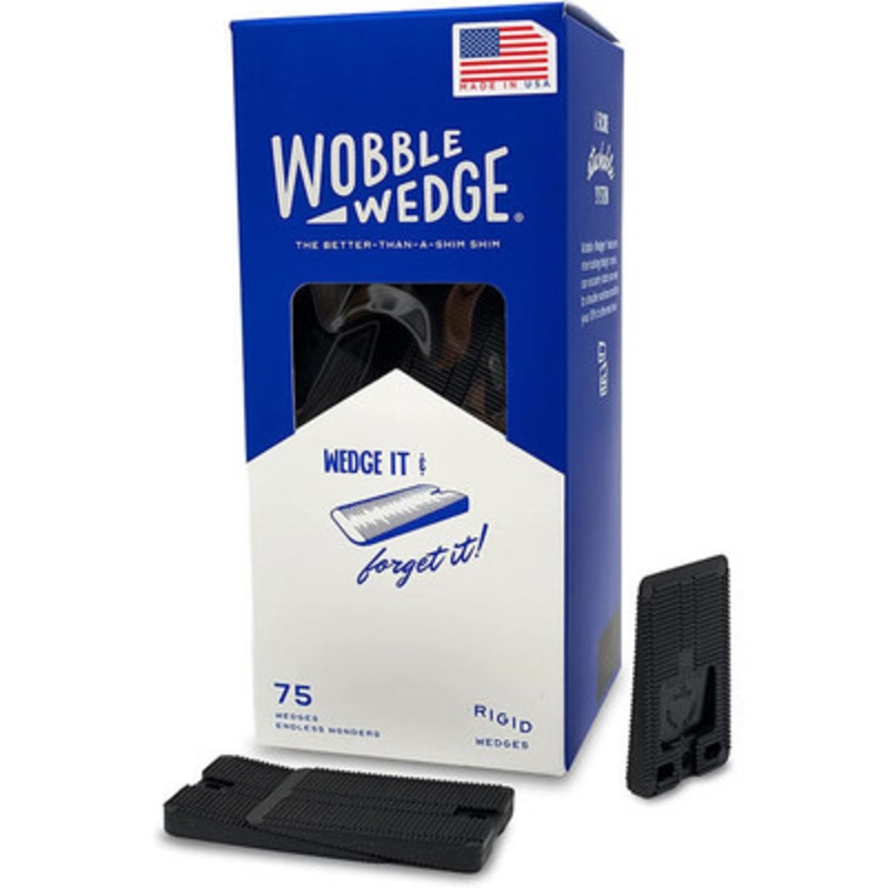 Wobble Plastic Wedges 2075, Rigid Black Shims (Case of 900)