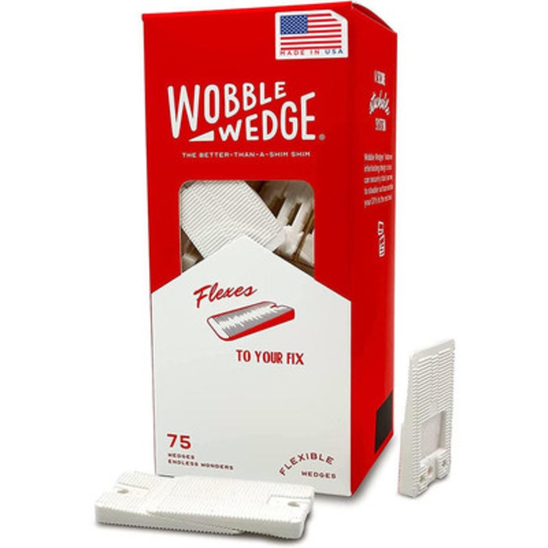Wobble Wedges 7075, Flexible White Plastic Shims (Case of 900)