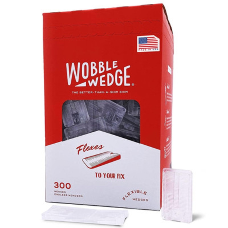 Wobble Wedges 5300, Flexible Clear Plastic Shims (Case of 1800)