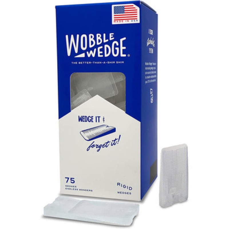 Wobble Wedges 075, Rigid Translucent Plastic Shims (Case of 900)