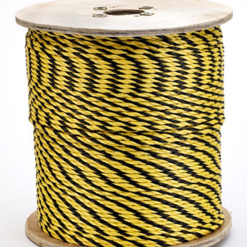 Yellow/Black Poly Safety Rope, 1/4in x 1200ft