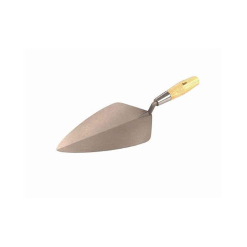 Wide London Pro Carbon Steel Brick Trowel, 12in, Wood Handle