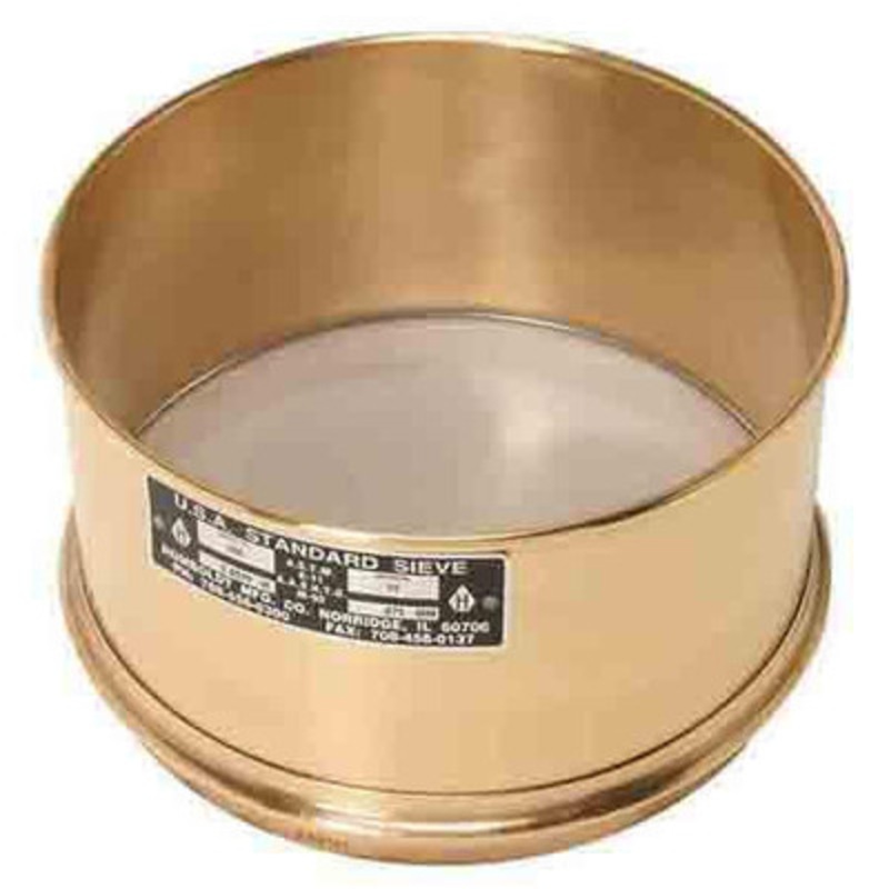 12in Wet Wash Sieve, 8in Deep, #120 with Backing Cloth
