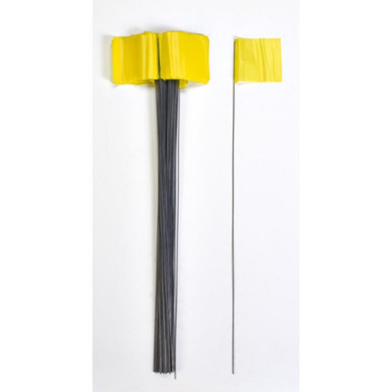Wire Marking Flags, 2.5in x 3.5in x 30in, Yellow (1000/Box)