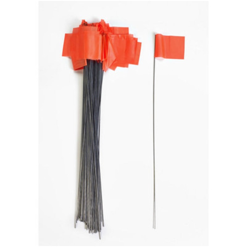 Wire Marking Flags, 2.5in x 3.5in x 21in, Glow Orange (1000/Box)