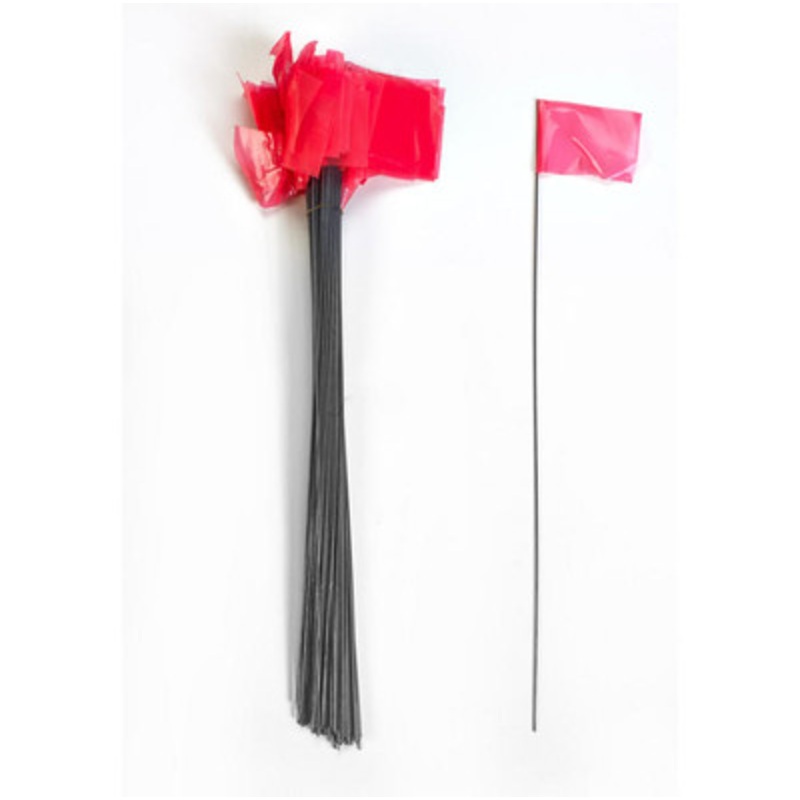 Wire Marking Flags, 2.5in x 3.5in x 30in, Glow Pink (1000/Box)