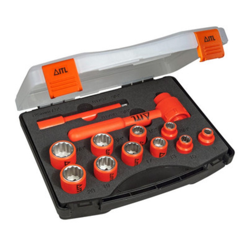 1000V Insulated Socket Set, 3/8in Drive, 12-Piece