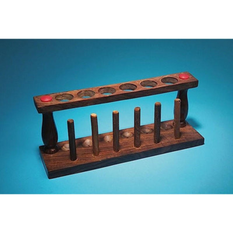 Wooden Test Tube Rack, 6-Tube