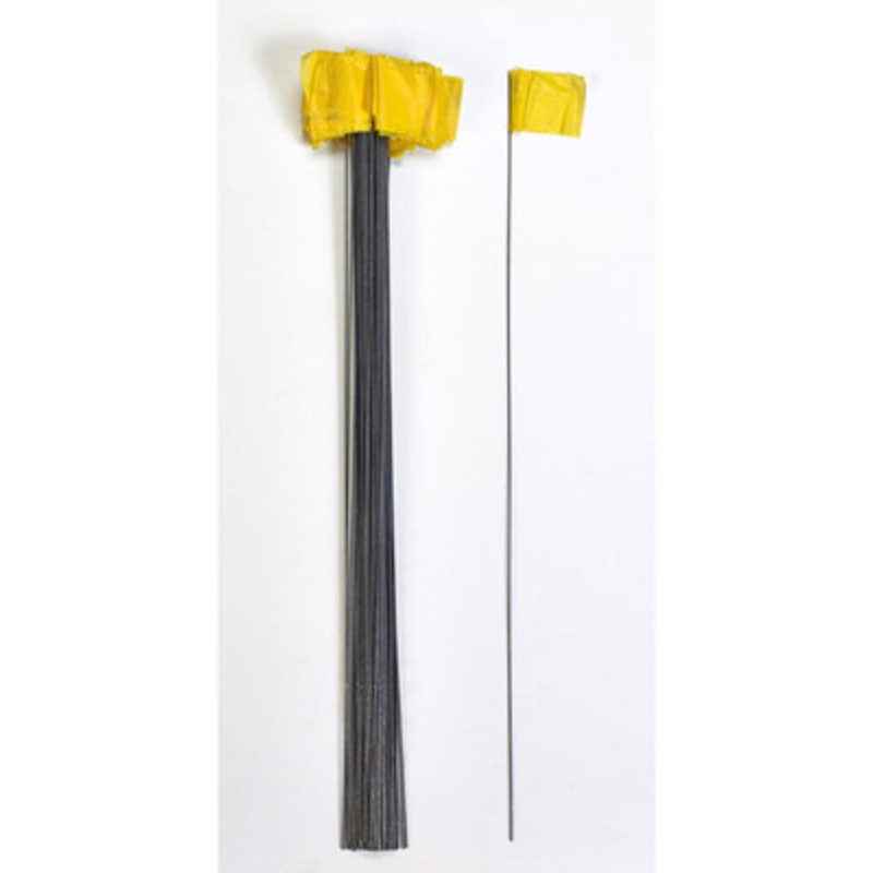 Wire Marking Flags, 2.5in x 3.5in x 21in, Yellow (1000/Box)