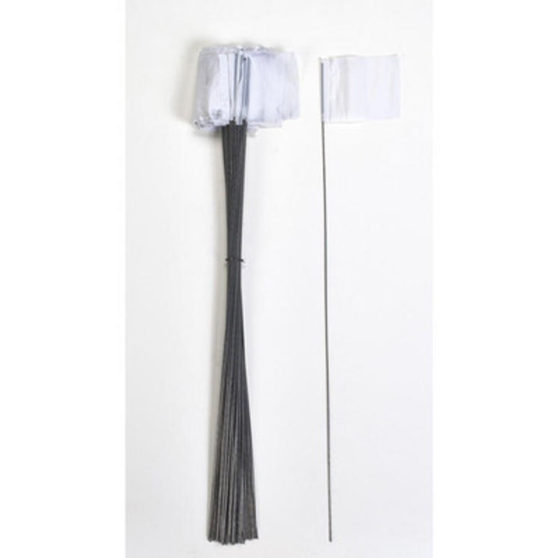 Wire Marking Flags, 2.5in x 3.5in x 30in, White (1000/Box)