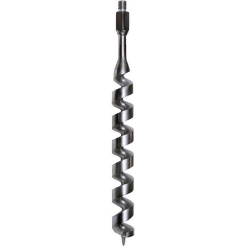 1-1/2in x 12in Flighted Screw Auger, 5/8in Thread