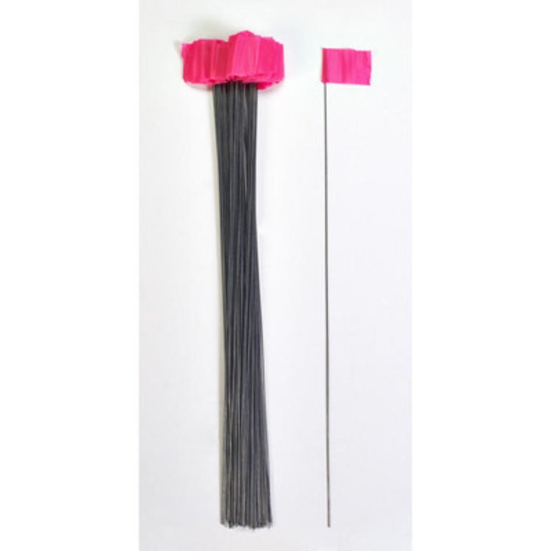 Wire Marking Flags, 2.5in x 3.5in x 21in, Glow Pink (1000/Box)