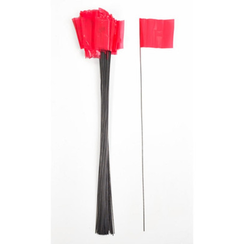 Wire Marking Flags, 4in x 5in x 30in, Red (1000/Box)