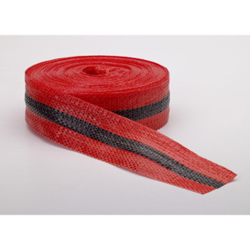 Woven Barricade Tape, 50yds x 3/4in, Black On Red (16/Rolls)