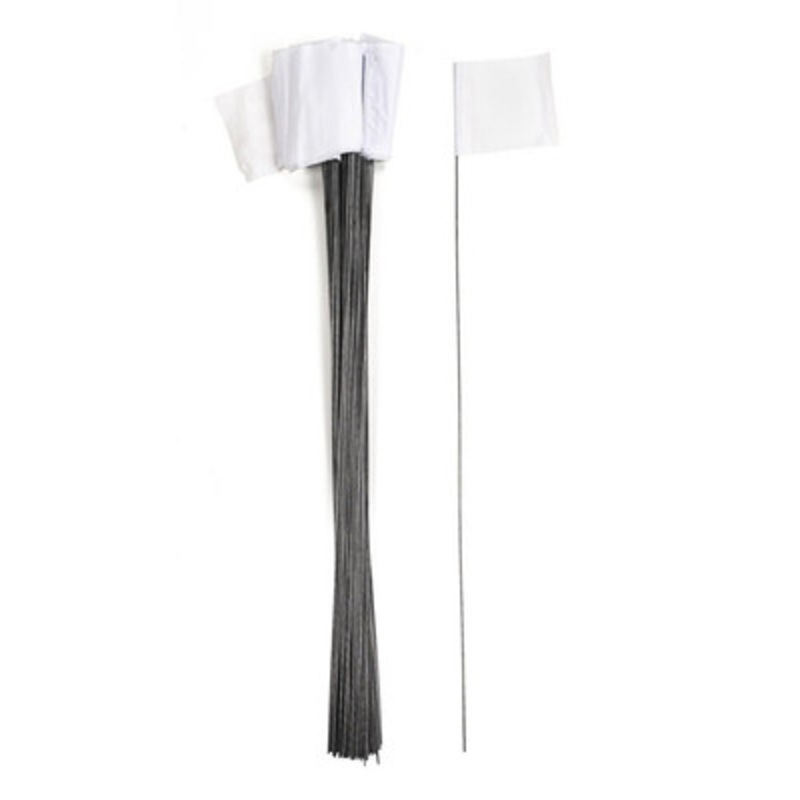 Wire Marking Flags, 4in x 5in x 30in, White (1000/Box)