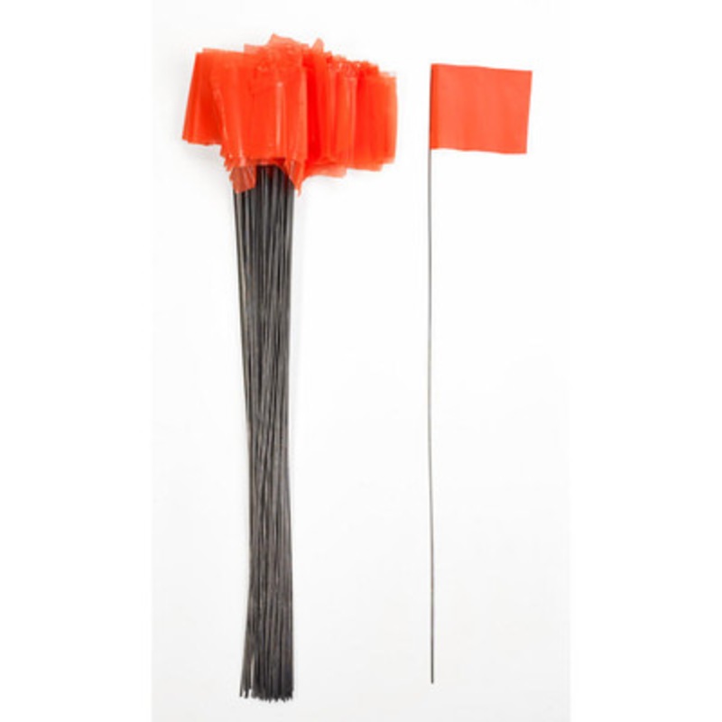 Wire Marking Flags, 4in x 5in x 30in, Glow Orange (1000/Box)