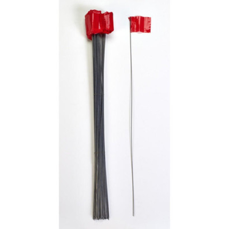 Wire Marking Flags, 2.5in x 3.5in x 30in, Red (1000/Box)