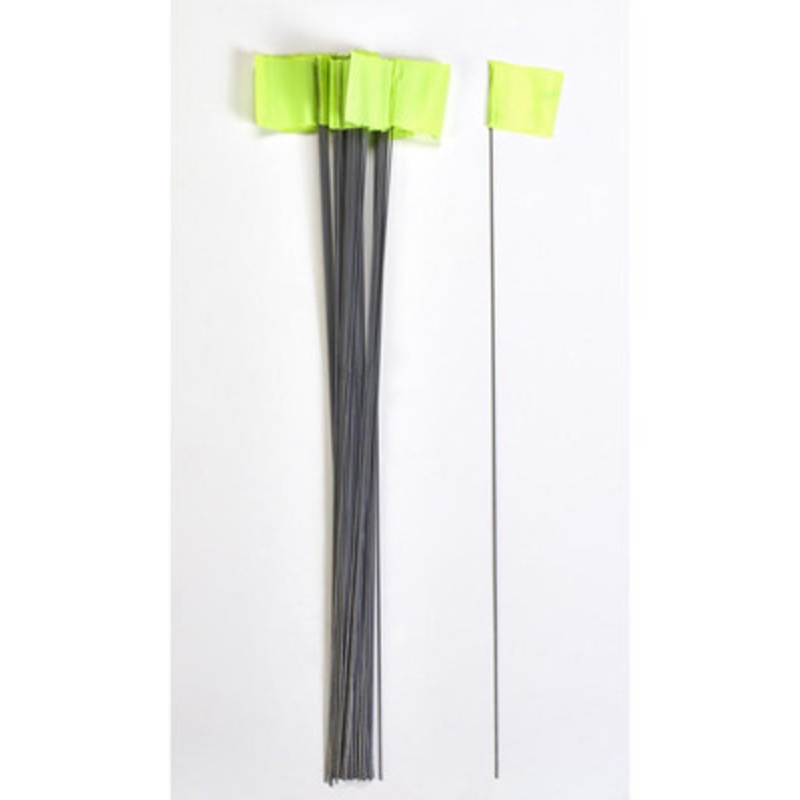 Wire Marking Flags, 2.5in x 3.5in x 30in, Glow Lime (1000/Box)