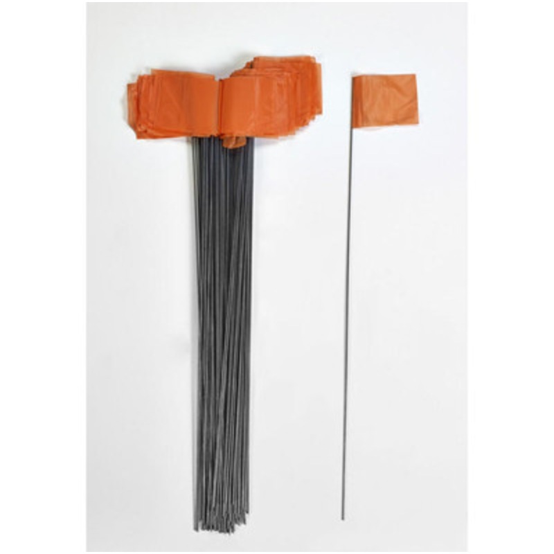 Wire Marking Flags, 2.5in x 3.5in x 21in, Orange (1000/Box)
