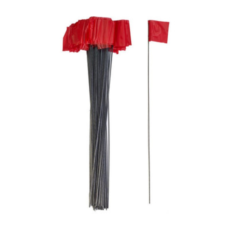 Wire Marking Flags, 2.5in x 3.5in x 21in, Red (1000/Box)