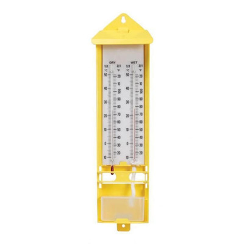 Wall Thermometer, Wet and Dry Bulb