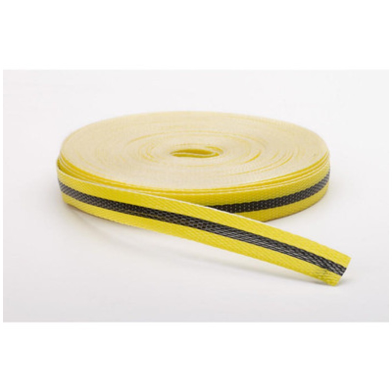 Woven Barricade Tape, 50yds x 3/4in, Black On Yellow (120 Rolls)
