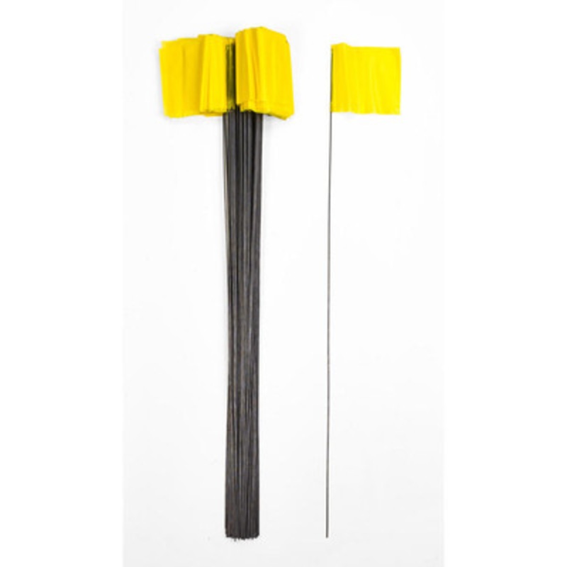 Wire Marking Flags, 4in x 5in x 30in, Yellow (1000/Box)