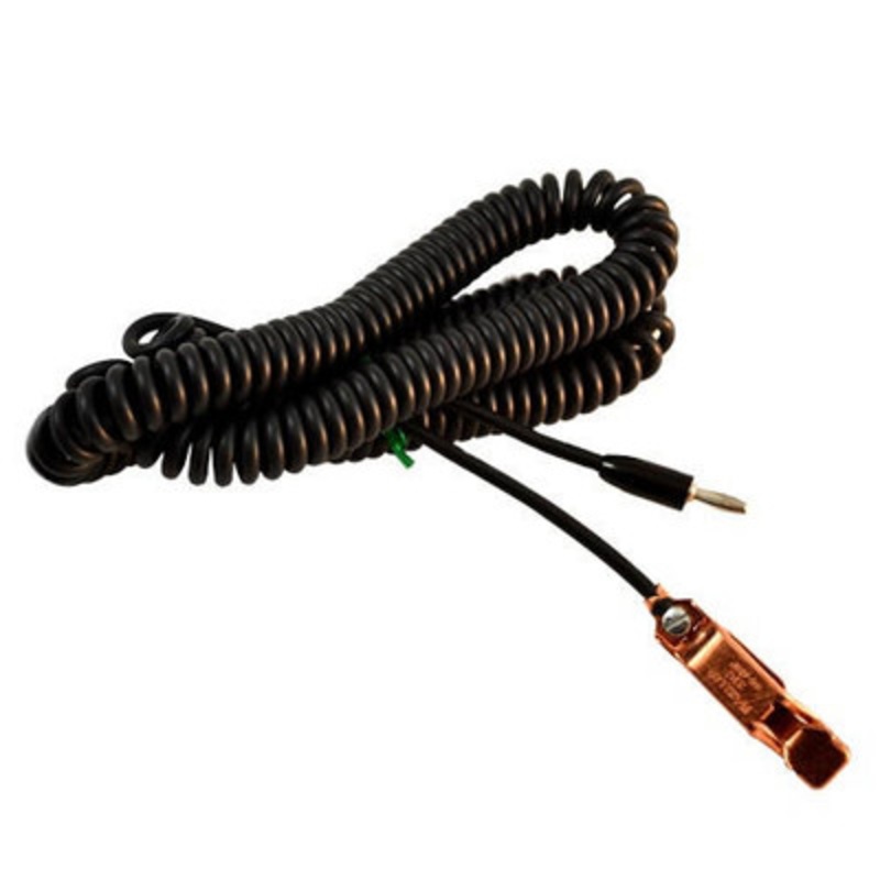 12 Foot Coiled Test Lead with 27-C (40 Amp) Clip, Black