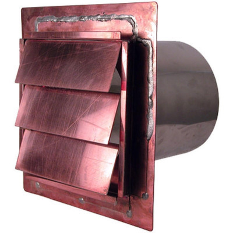 10in Hammered Copper Low Profile Louvered Dryer Vent/Exhaust