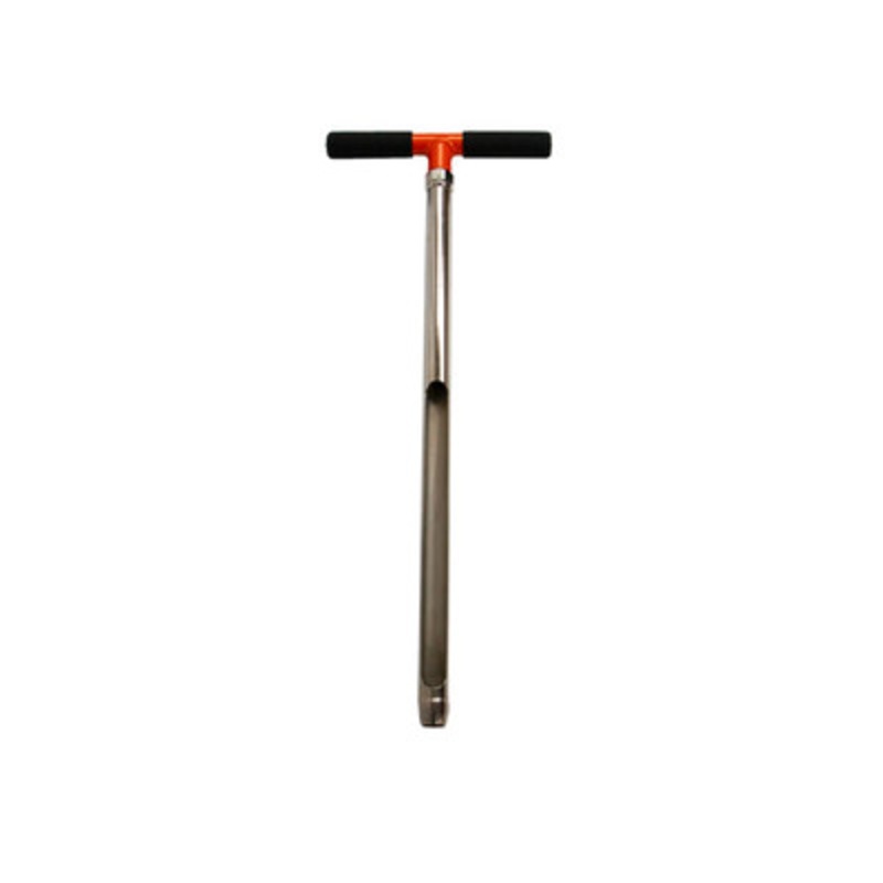 1-1/8in x 24in Plated Soil Probe with Handle, 5/8in Thread