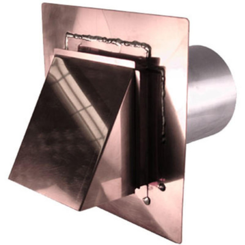 10in Hammered Copper Dryer Vent Stucco Mount with Flapper