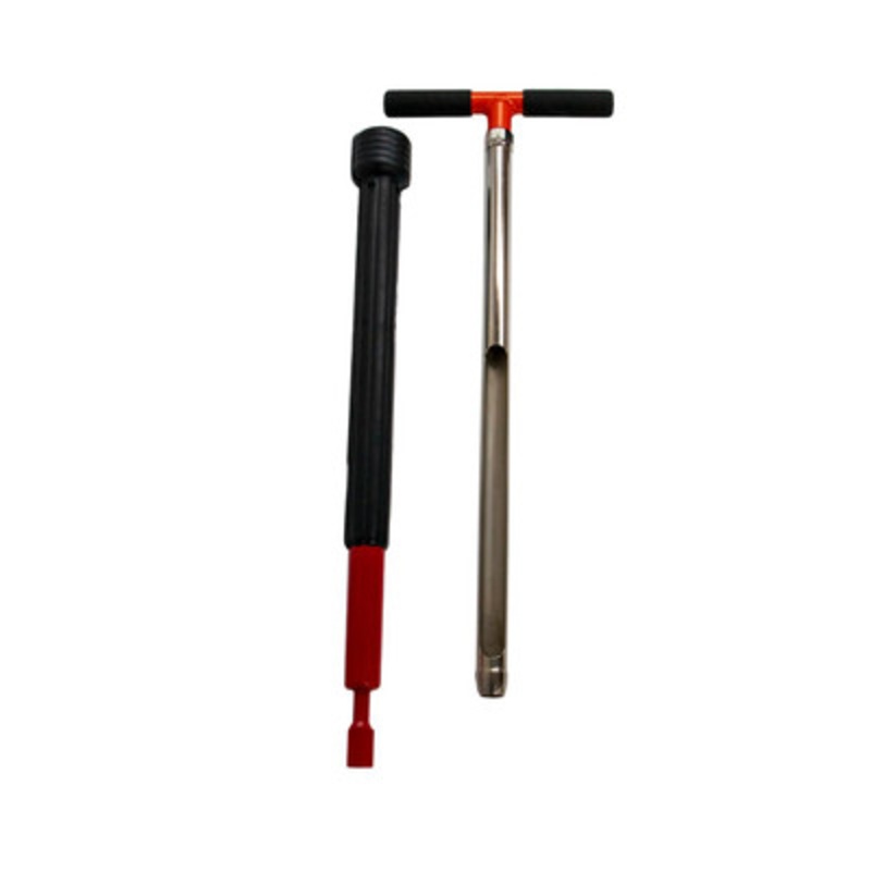 1-1/8in x 24in Plated Soil Probe with Slide Hammer, 5/8in Thread
