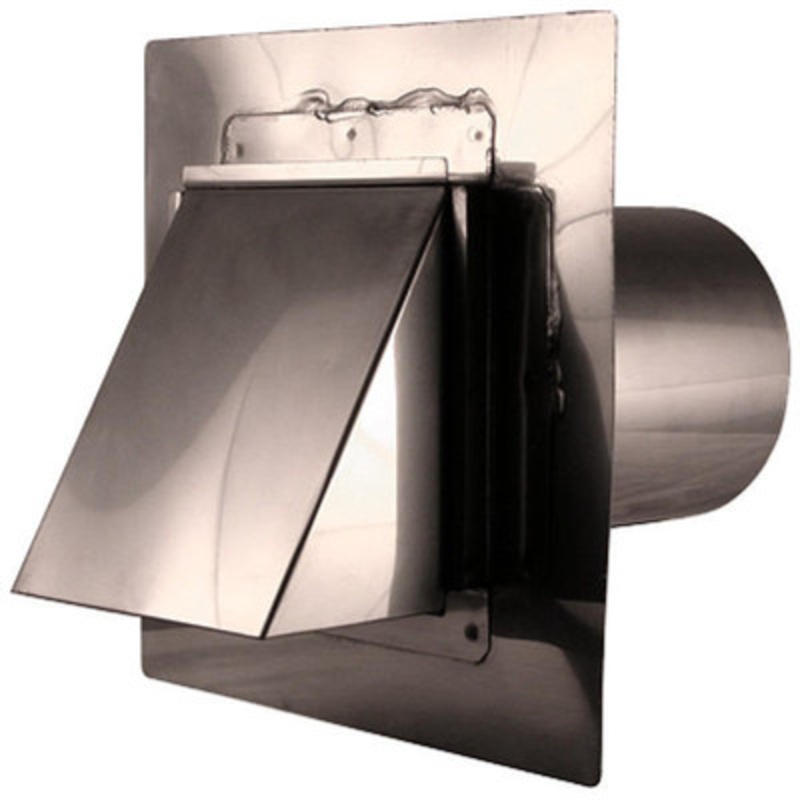10in SS Dryer Vent Stucco Mount, Flapper and Screen