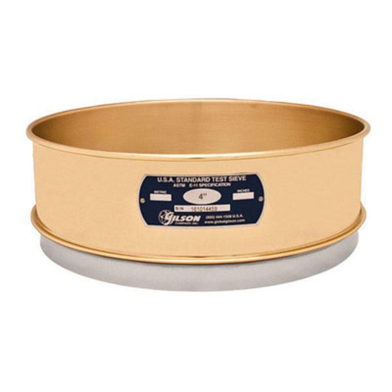 Gilson 12in Sieve, Brass/Stainless, Full Height, #16