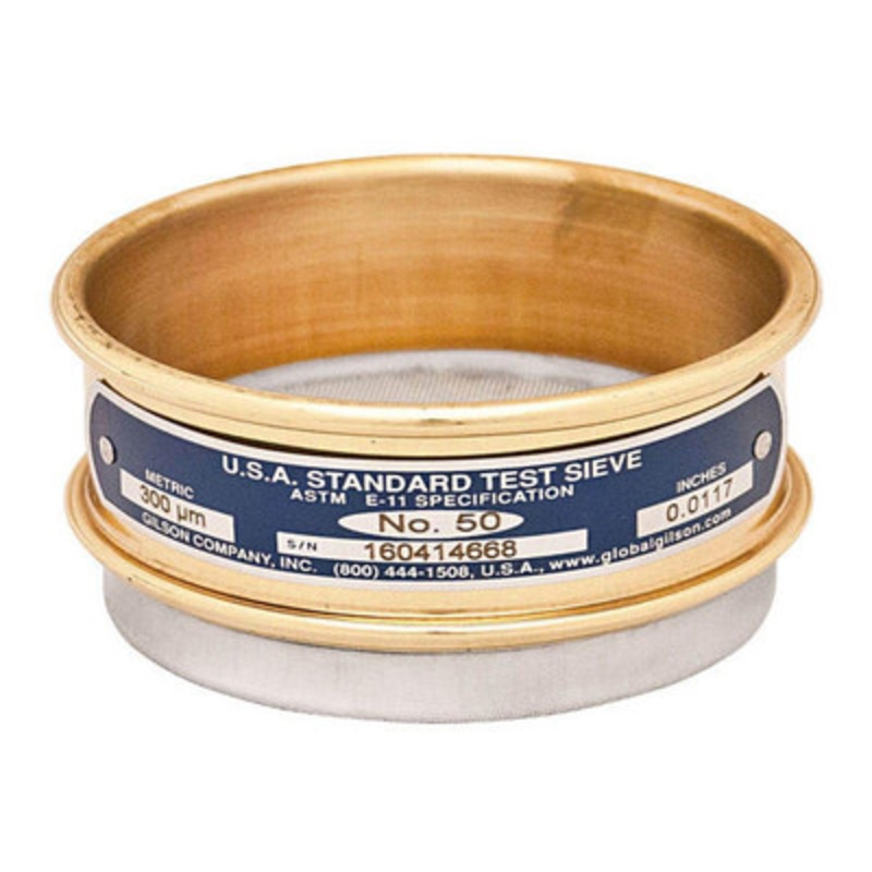Gilson 3in Sieve, Brass/Stainless, Half Height, #60